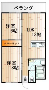 ホワイトハイツ門司別院【4階】の間取り