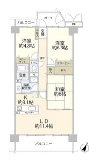 エステ・シティ船橋三番館【14階】の間取り