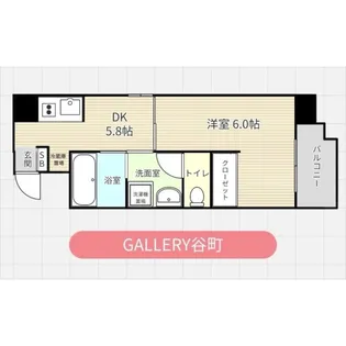GALLERY谷町(ギャラリー谷町)【3階】の間取り