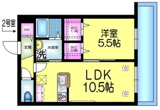 J. R.hill ジェイアールヒル【2階】の間取り