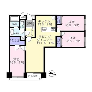 宝生ハイツ【3階】の間取り