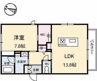 ヴィアソーレ虹ケ丘【1階】の間取り
