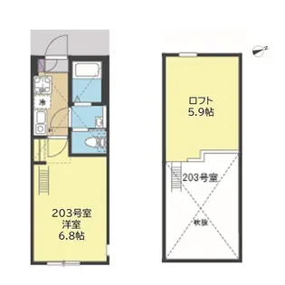 鶴ヶ峰シエル【2階】の間取り