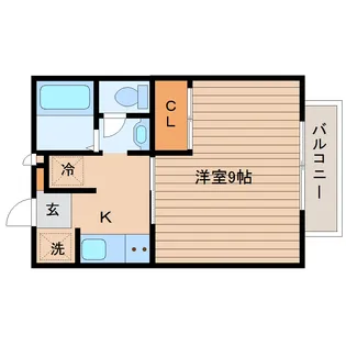 ベルウッド台原【1階】の間取り