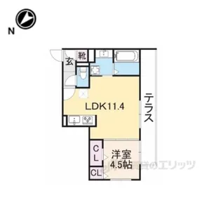 シャルール【1階】の間取り