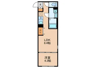 LUORE鵜の木【4階】の間取り