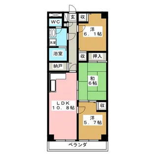 ルクソル浦和【6階】の間取り