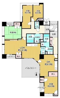 ビュータワーズ向陽台3号棟【1階】の間取り