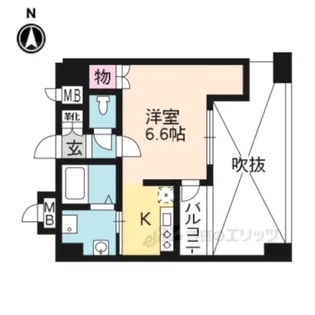 グラマシー京都【9階】の間取り