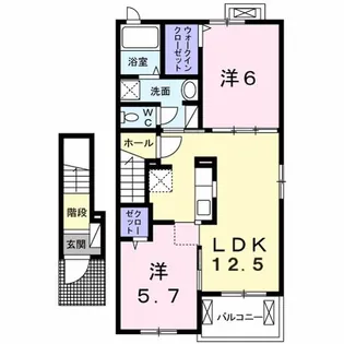 ラビアンローゼC【2階】の間取り