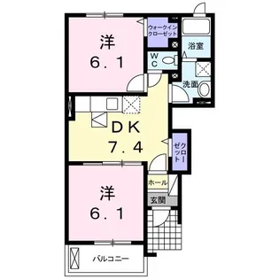 ヌーベルソレイユB【1階】の間取り