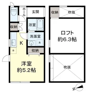 グリューネ橋本【3階】の間取り