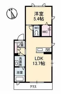 ヴィラージュカリーノ B棟【1階】の間取り