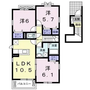 ラフレシール【2階】の間取り
