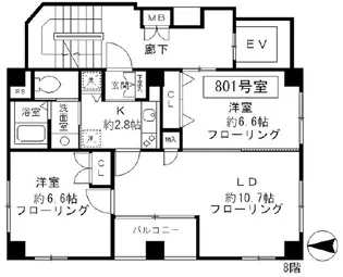 プルナス入谷【8階】の間取り
