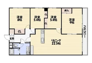 総建みどりハイム【6階】の間取り