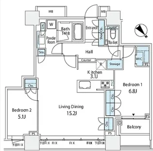 パークシティ武蔵小山ザタワー【37階】の間取り