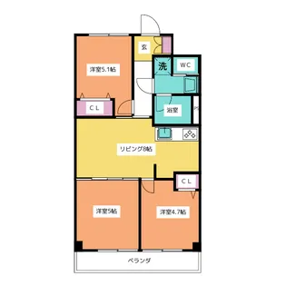 サンシュウ常盤台第二コーポ【3階】の間取り