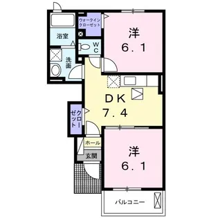エレガンシアE【1階】の間取り