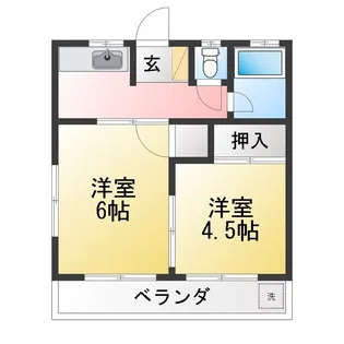 アサイハイツ【2階】の間取り