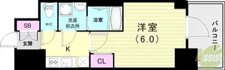 エスリード神戸兵庫駅ミッドポート【8階】の間取り