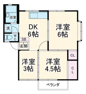 サン若松3号館【2階】の間取り