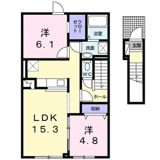 プラシード【2階】の間取り