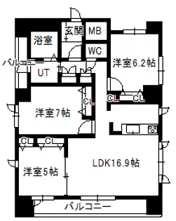 ヴァンガードクオリア【7階】の間取り