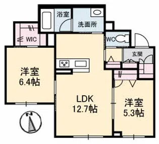 ベレオ昭和 B【2階】の間取り
