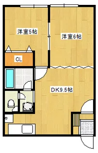 エーコーモア岩見沢B【1階】の間取り