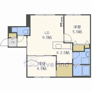 ラフィナート 月寒【4階】の間取り