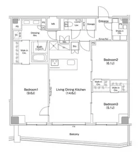 ザ・パークハビオ渋谷クロス【11階】の間取り