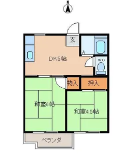 永田ハイツ【2階】の間取り