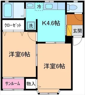 グラシアス粟津【1階】の間取り