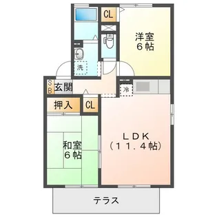 ヒルズリヴェール【1階】の間取り