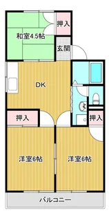 メゾンこすもすB【1階】の間取り