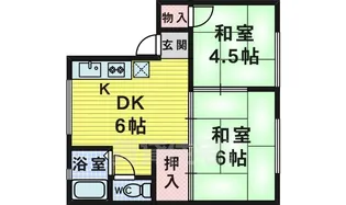 コーポ浜寺【2階】の間取り