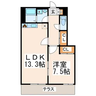 グリーンメール菊陽【1階】の間取り