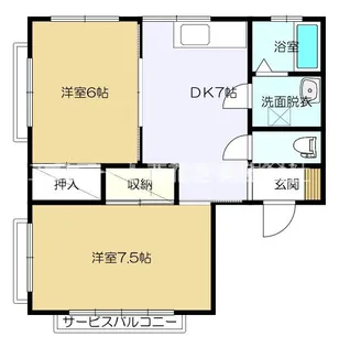 ハルヤマハイツ星が丘【1階】の間取り