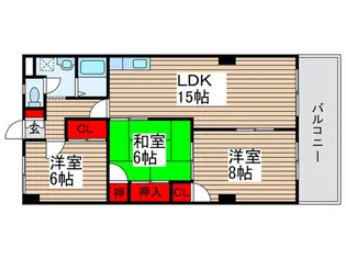 ニュ-松戸コ-ポ F棟【2階】の間取り