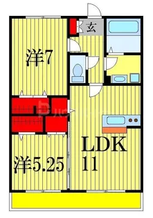 ルーチェ南八幡【1階】の間取り