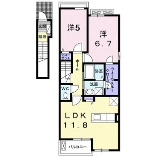 静岡県浜松市中央区高丘東5【アパート】の間取り