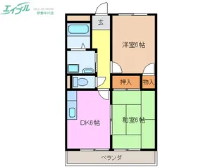 グリーンハイツII【2階】の間取り