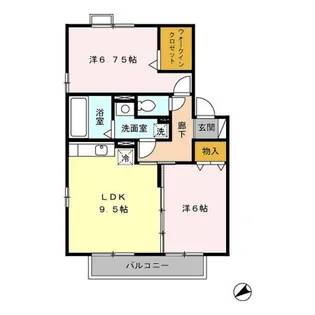 メゾン・ラ・パトリアE【2階】の間取り