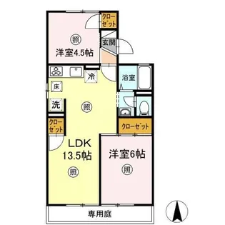エステート芳泉 I棟【1階】の間取り