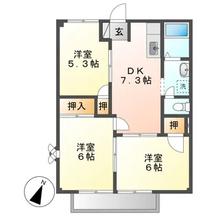 ニューシティ安本【1階】の間取り