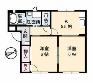 リバティ松本 B棟【1階】の間取り