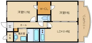 大阪府柏原市大字高井田【マンション】の間取り