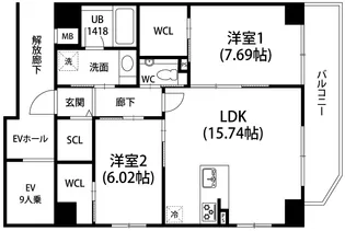 GRAN DUKE黒川【7階】の間取り