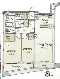 東京都目黒区下目黒2【マンション】の間取り